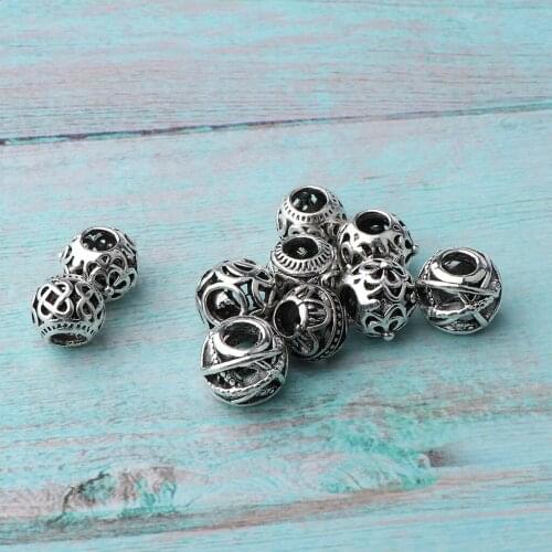 10Pcs Alloy Spacer Beads for DIY Bracelet Necklace Jewelry Making FOR