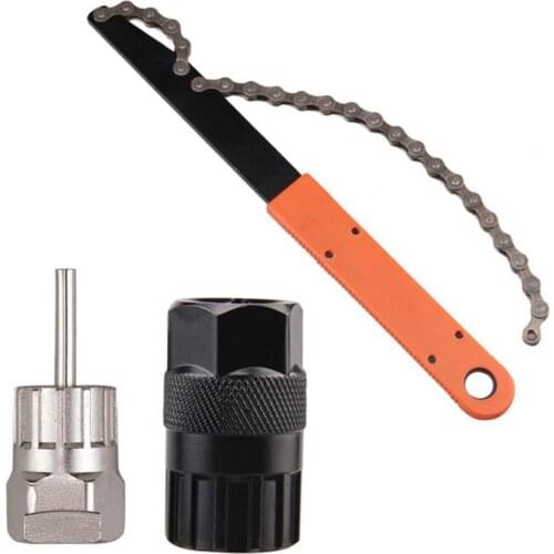 3Pcs Bicycle Cassette Removal Tool Exquisite Drop Resistant Stainless Steel Whip Bottom Bracket Repair Tool for Mountain Bike
