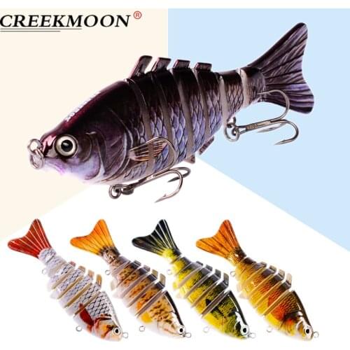 5pcs 7 Sections Sinking Fishing Lure 10cm/4" 15.5g Swimbait Fishing Bait Hard Artificial Jerk Bait Pike Wobblers 6# Hook Tackle