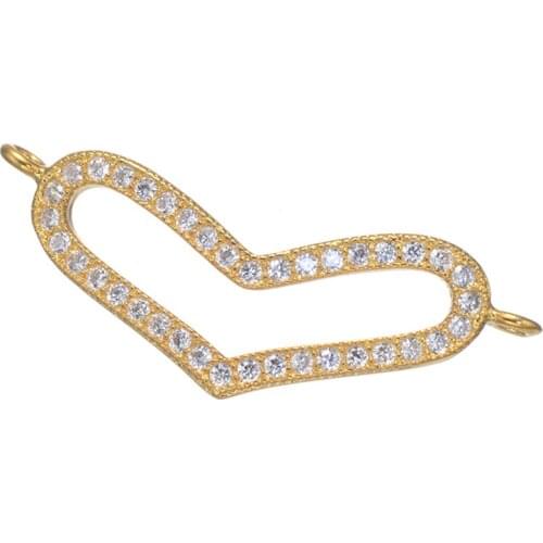 5pcs AAA Micro Pave Zircon Crystal Heart Charms For Bracelets & Necklaces Wholesale Copper CZ Jewelry Findings Charms Unique