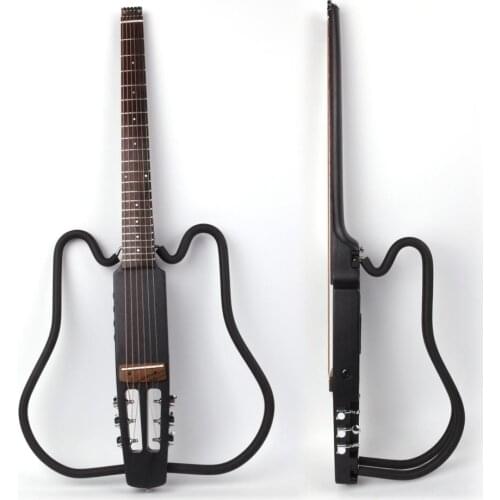 Acoustic headless foldable electric guitar portable travel silent built in effect set free shipping