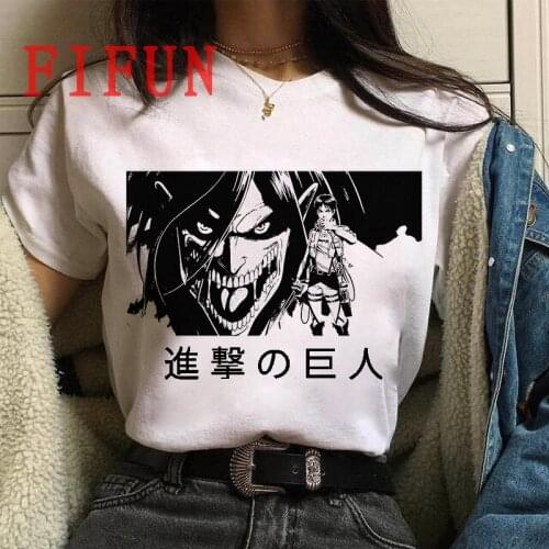 Anime Attack on Titan t shirt Cotton Harajuku Shingeki no kyojin Top SNK graphic Oversized Tee Soft Oversized clothes Female/Man