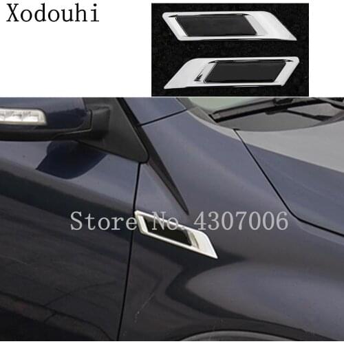 Car Fender Body Head Side Light Lamp Frame Stick ABS Chrome Cover Trim Panel 2pcs For Kia Sorento 2015 2016 2017