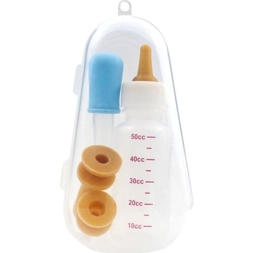 Puppy Kitten Feeding Bottle Feeder Set Cat Dog Bady Nursing Water Milk Feeder Newborn Cat Drink With Cleaning Brush Home Travel