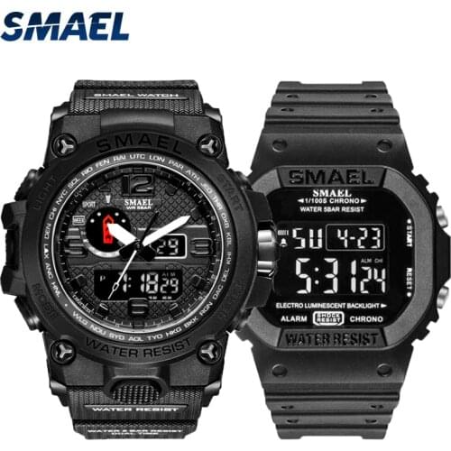 Fashion Camo Military mens watches Set SMAEL double Army waterproof Male wristWatch 1545 1801 gift digital kol saati watch men