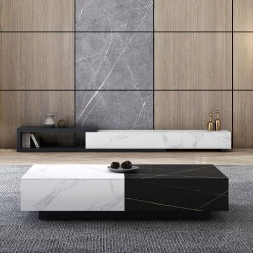 Tea table TV cabinet light luxury modern simple living room home small family marble tea table