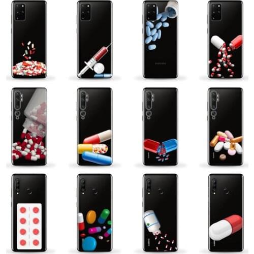 Medical drug Pill Capsule Phone Case for SAMSUNG A51 52 50 71 31 21S ultra 20 fe XIAOMI redmi note 10 8 9 pro HUAWEI P30 40 lite