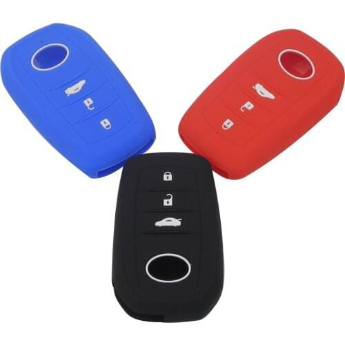 Kutery 3 buttons Car Key Case Cover Scratches Protector For Toyota Highlander Land Cruiser Riez RAV4 Camry Prado Auto