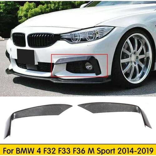 FOR F32 F33 F36 M-Sport Carbon Fiber Auto Car Front Lip Splitter Cover trim for BMW 420i 425i 430i 440i M-Tech 2014-2019