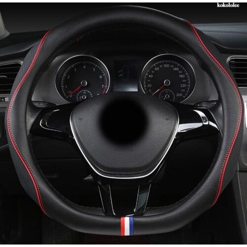 KOKOLOLEE Leather Car Steering Wheel Cover For Opel Astra J G Insignia Zafira a b Corsa d Mokka Vivaro Meriva