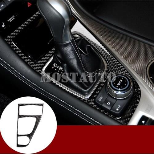 For Infiniti Q60 Coupe Carbon Fiber Console Gear Shift Box Cover Trim 2013-2019 1pcs Car Accessories Interior Car Decor Car Trim