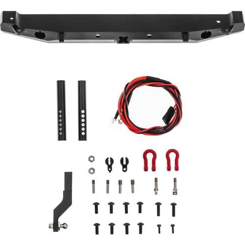 Metal Rear Bumper Anti-collision Protective Bumper with D-rings for 1/10 Axial SCX10 90046 TRX4 RC Car Accessories