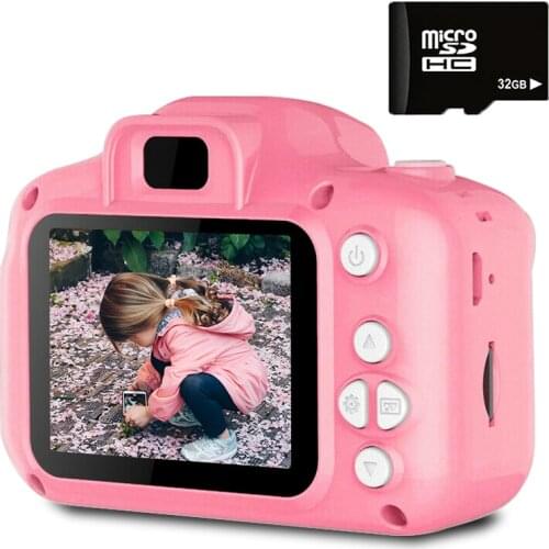 Mini Childrens Camera HD 1080P Digital Camera For Kids 2 inch IPS Screen Photo Video Cameras Toys For Girls Boy Birthday Gift