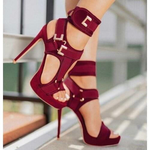 2021 Fashion New Women Shoes Open Toe Super High Heeled Plus Size Sandals for Party Club Ladies Sandalia Mujer