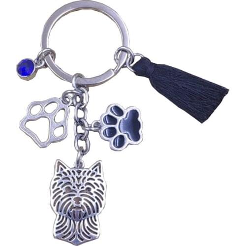 Norwich Terrier Dog Animal Unique New Pendant Keychain Ethnic Key Ring Pet Tassels Old-fashioned Women Men Jewelry Gift K204