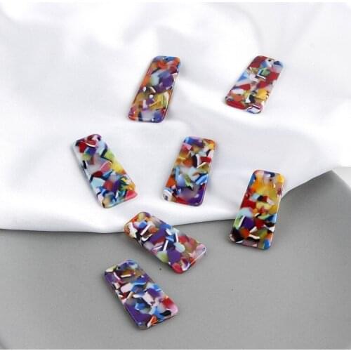 New cute color acetate acrylic square geometric earrings earrings DIY jewelry handmade accessories materials