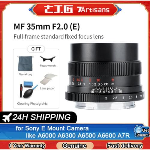 7artisans 35mm F2.0 Prime Lens Manual Focus For E-mount FX-mount Cameras A7 A7II A7R A7RII A7S A6500 X-A10 X-A2 X-A3