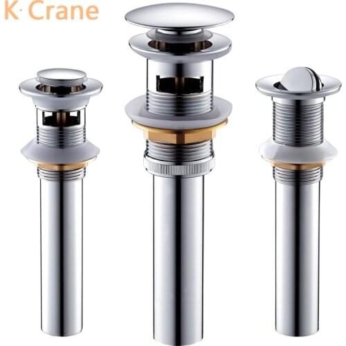 Basin Sink Flip Drain Hole Plug Waste Water Stopper Bathroom Chrome Brass Drains Modern Pop Up Drainer Vanity Sink Accessories