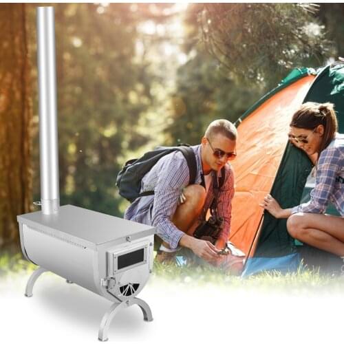 Camping Tent Stove Portable Tiny Wood Burning Stove For Tents Shelters Camping Ice-Fishing Cooking Rv For Camping Hiking Fishing
