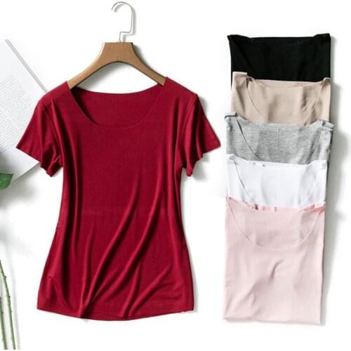 Sanishroly Spring Women Casual Summer T-Shirts Tee No Trace Modal T Shirt Female Short Sleeve T Shirts Tops Plus Size 3XL S421