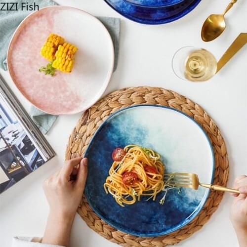 Hotel Restaurant Steak Plate Nordic Style Home Kitchen Decoration Tableware Pasta Dessert Cake Pan Dinner Set Plates and Dishes