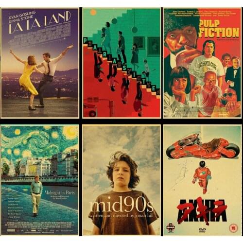 Vintage Classic Movie Beetlejuice/Pulp Fiction/Parasite Retro Poster Kraft Paper High Quality Home Room Art Print Wall Stickers