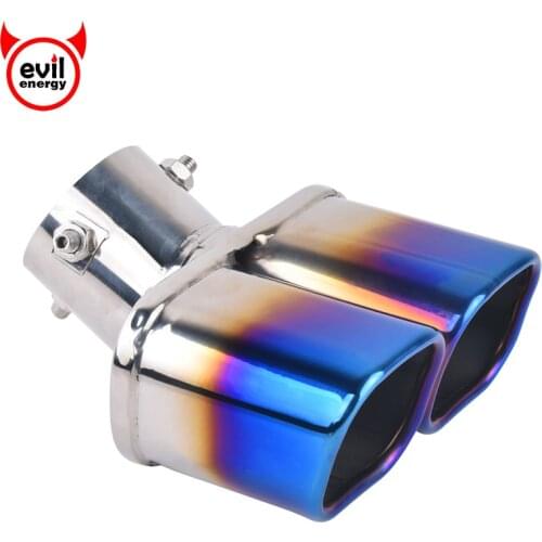 Evil energy For Toyota BMW Exhaust Tip Stainless Steel Double Outlet Exhaust Muffler Round Car Exhaust насадка глушителя