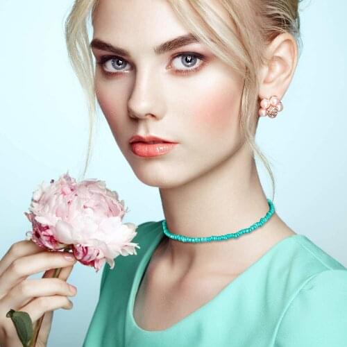 Wishspace new Bohemian glass bead spring and summer women fashion necklace Beach wind choker jewelry wholesale