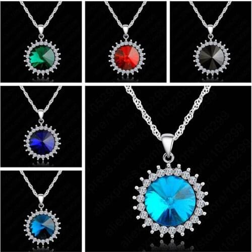 Newest 925 Sterling Silver Crystal Pendant Necklaces & Pendants Topshop Necklaces For Women Statement Necklace Gift