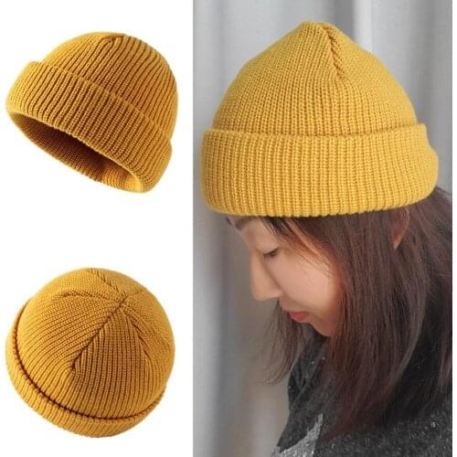 Winter Hats Knitted Hat Men’s Skullcaps Women Beanie Solid Yuppie Beanies Winter Cap Thick 2 Layers Bonnet