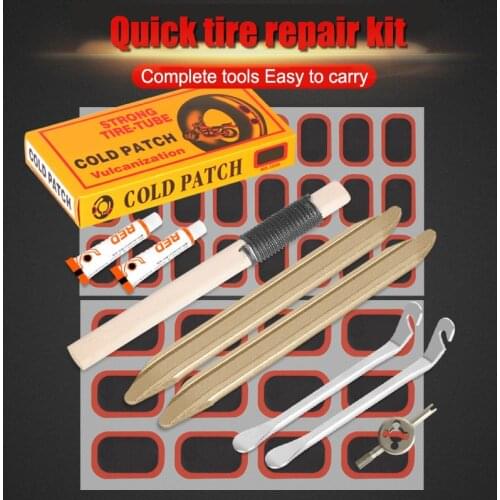 1 Set Motorcycle Tire Repair Kit Quick Bicycle Tire Repair DIY Tool Patch Rubber Portable Electric Bicycle Tire Repair No Glue