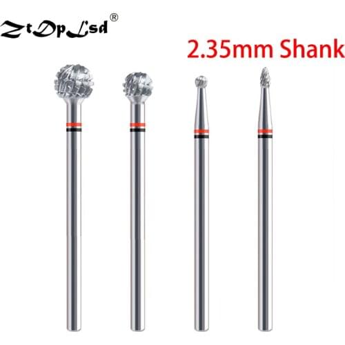 1PCS 2.35MM Shank Tungsten Steel Grinding Head Nail Drill Bits Carving Burrs Electric Manicure Machine Accessories Tools Bit