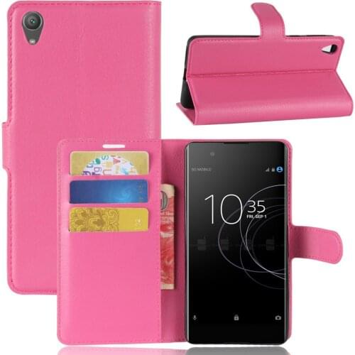 10pcs/lot Lichi wallet PU Leather stand+TPU Cover Case with card slot For Sony Xperia XA1 Plus