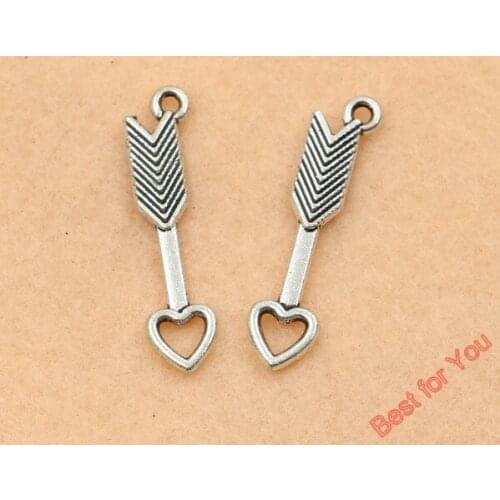 10pcs Tibetan Silver Plated Arrow Charm Pendant Jewelry Making Bracelet Diy Jewelry Findings 29x7mm