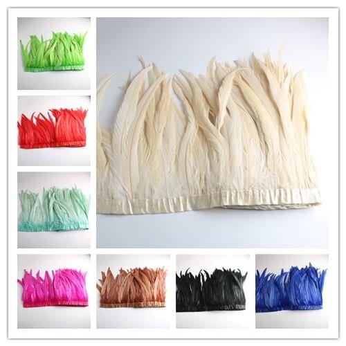 10 Yards 10-12 inch Width Rooster Tail Feather Trim Feather Trimming For Crafts Dress Skirt Costumes Plumes