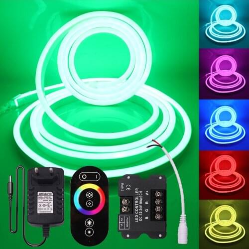DC12V Neon Light Waterproof Led Strip SMD 2835 5050 Flexible Neon Rope Light Color Changable Neon Sign With Touch Remote Control
