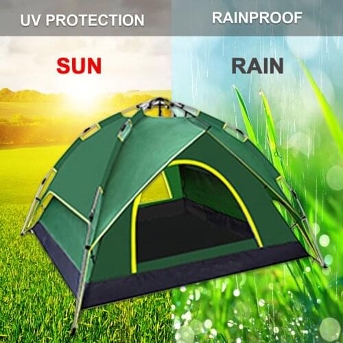 2-3 Portable Beach Tent Pop-up Tent Summer Sea Sun Shelters Double Layer Outdoor Camping BBQ Water-resistant Tent