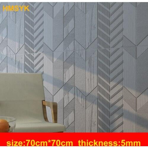 3d Wall Stickers Wallpaper Living Room Bedroom Decoration Room Simulation Wood Grain Personality Creative Anti-collision Sticker