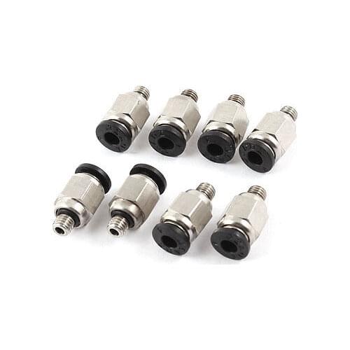 8 Pcs M5 Male Thread to 4mm Hole Tube Push in Connect Straight Quick Fittings