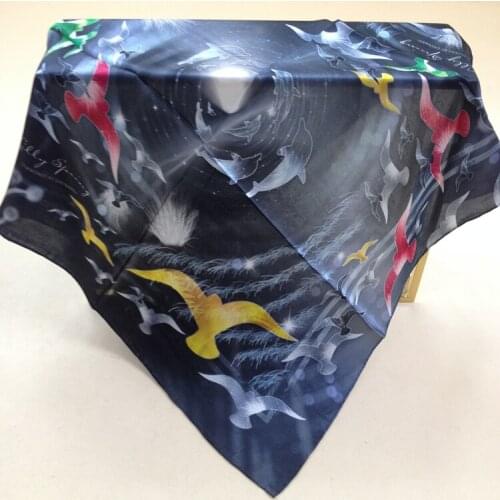 A001 100% Real pure Soft Silk scarf CHARMEUSE silk Size:56 * 56cm satin women