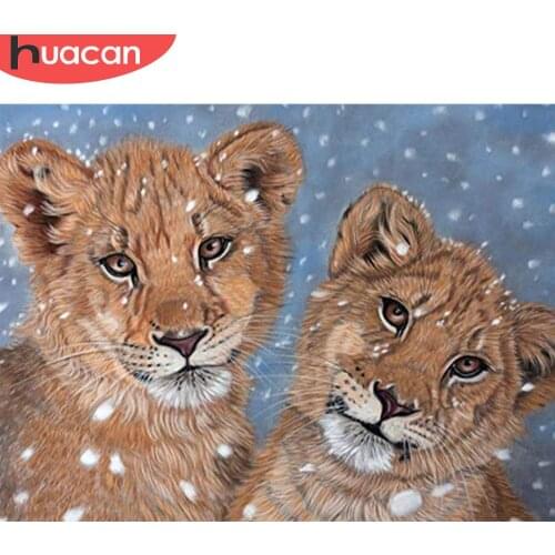 HUACAN Full Square/Round 5d diamond painting leopard DIY diamond embroidery Animal mosaic Needlework Home Decor