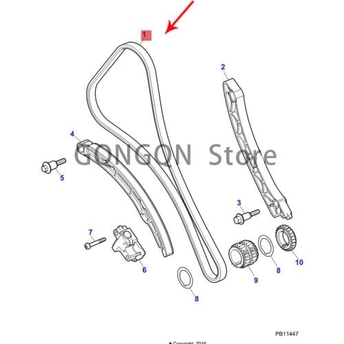 CAR timing chain 2006 -2021 Jag ua rf-t ype f-pa ce xk xf xj xe Engine timing chain Engine oil pump chain