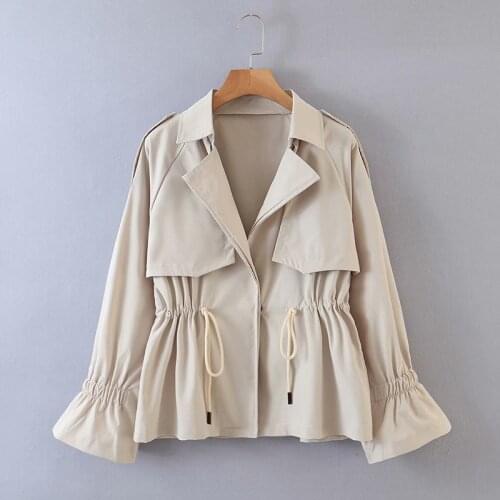 Cexvbyj Women's Short Trench Coats