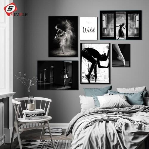 Black White Posters And Prints Ballet Nordic Decorative Pictures Vintage Wall Painting Wall Art Canvas Painting Unframed Decor