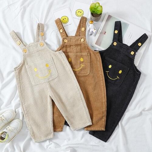 Childrens Overalls for Spring and Autumn Baby Corduroy Casual Trousers Boys and Girls Childrens Pants