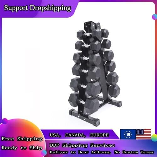 10KG/Pair dumbbell Mens plastic coated hexagonal pure steel dumbbells gym studio cast iron rubber coated barbell
