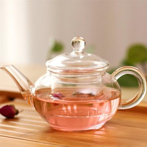 Good Heat Resistant Borosilicate Clear Glass Teapot Infuser with Glass Filter Teapot Safe Blooming & Loose Leaf Teapots 250 Ml