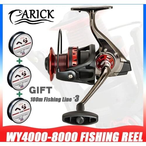 No Gaps Long Shot Fishing Reel 4000-8000 Series 5.2:1 Metal Spool Wheel Freshwater Saltwater Sea Spinning Fishing Reel Feeder