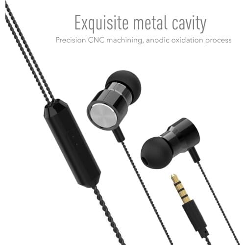 GENAI metal Stereo In-ear Earphone 32Ω HIFI Headphones Wired Control Bass Sound Earbuds for Xiaomi Samsung 3.5mm
