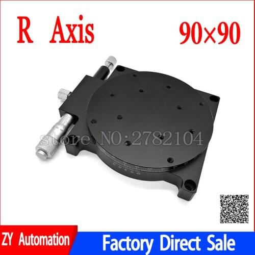 R Axis 90mm 3.5" Manual 360 Degrees Rotary Sliding Table Micrometer Precision Displacement Angle Adjust Platform Optical RS90-L